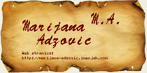 Marijana Adžović vizit kartica